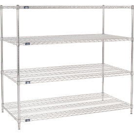 Nexel® 4 Shelf Chrome Wire Shelving Unit Starter 60