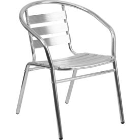 Flash Furniture Commercial Indoor-Outdoor Restaurant Stacking Chair - Aluminum Triple Slats -017B-GGTLH