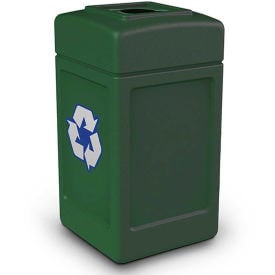 PolyTec™ Recycling Can w/Square Open Top 42 Gallon Forest Green 746353