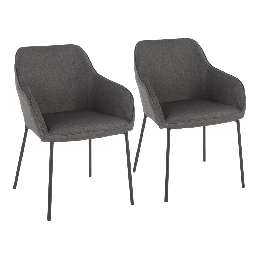 LumiSource Daniella Dining Chairs, Charcoal/Black, Set Of 2 Chairs MPN:DC-DANIELLA BKCHAR2