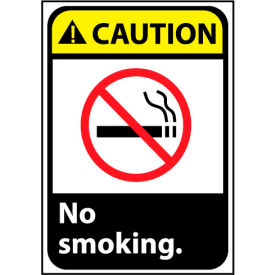 Caution Sign 14x10 Rigid Plastic - No Smoking CGA3RB