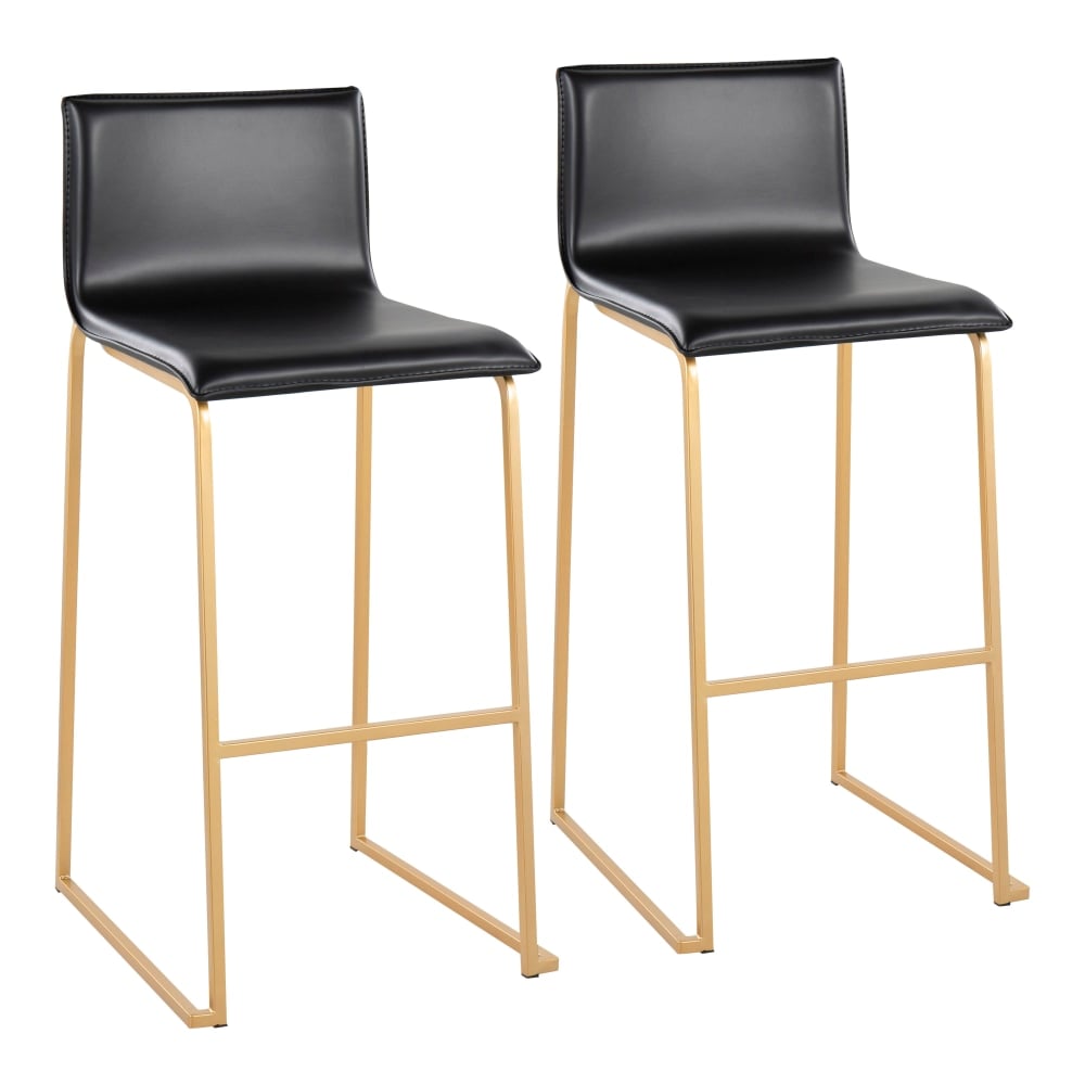 LumiSource Mara Bar Stools, Gold/Black, Set Of 2 Stools MPN:B30-MARAUP AUBK2