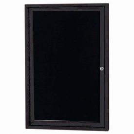 Aarco 1 Door Enclosed Letter Board Cabinet Black Powder Coated - 24