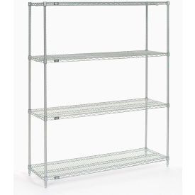 Nexel® 4 Shelf Stainless Steel Wire Shelving Unit Starter 60