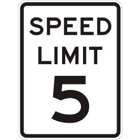 Brady® 115239 Speed Limit 5 HIP Reflective Speed Limit Sign Aluminum 12