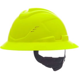 MSA Safety V-Gard C1™ Full Brim Hard Hat Vented Fas-Trac III Hi-Viz Yellow 10236066