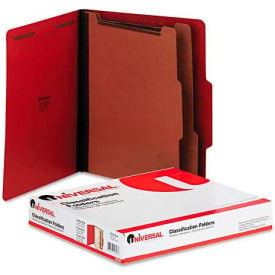 Universal® Pressboard Classification Folders Letter Six-Section Ruby Red 10/Box 10303