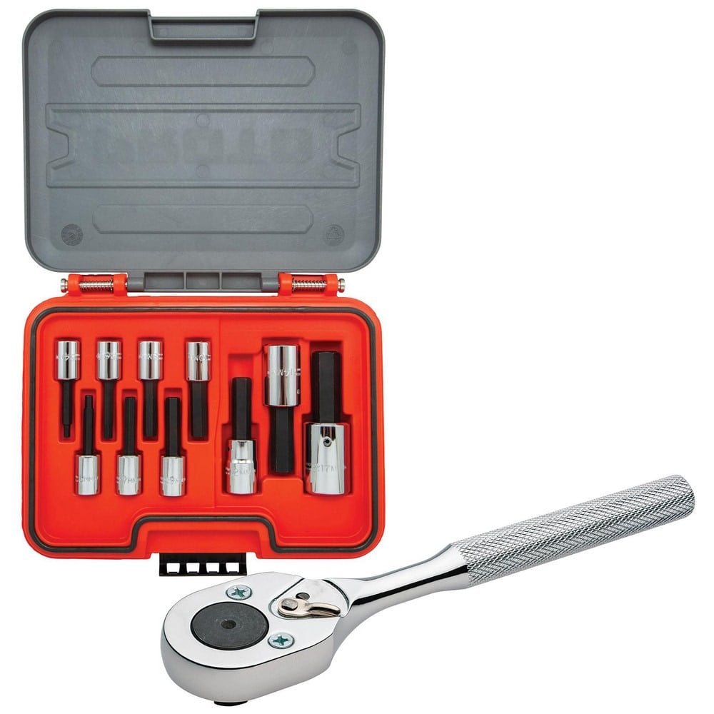 Hex & Torx Bit Socket Sets, Set Type: Hex Bit , Drive Size: 3/8 , Minimum Set Hex Size (Metric): 4.0 , Finish: Chrome , Maximum Set Hex Size (Metric): 17  MPN:1241015/3399334