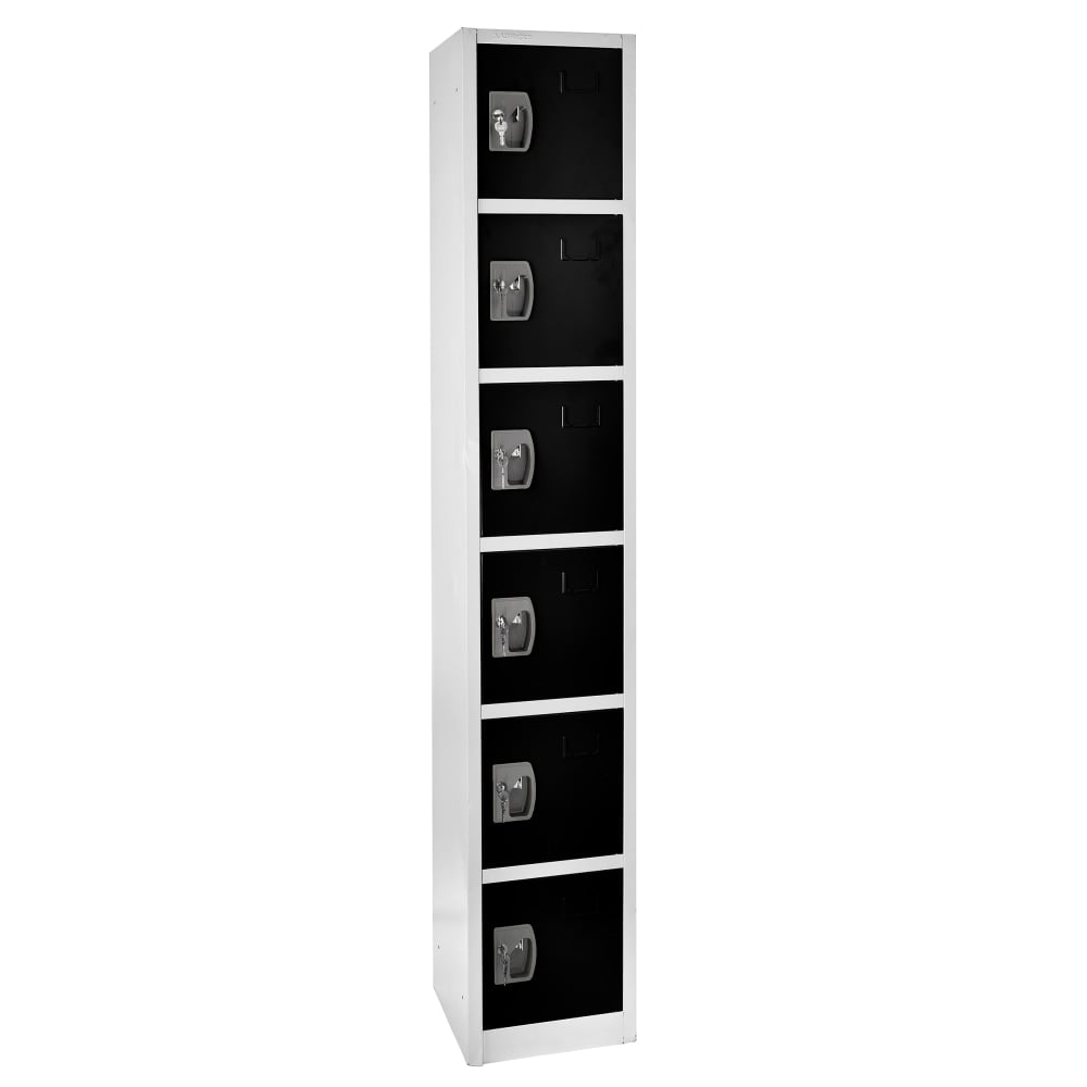 Alpine 6-Tier Steel Locker, 72inH x 12inW x 12inD, Black MPN:ADI629-206-BLK