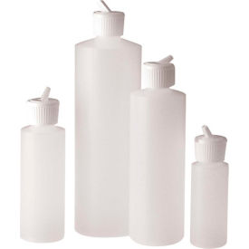 Qorpak PLC-03664 4oz Natural LDPE Boston Round Bottle with 24-410 White PE Flip Top Cap Case of 48 PLC-03664