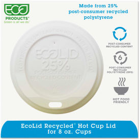 Eco-Products® Eco-Lid 25 Recycled Content Hot Cup Lid Fits 8 oz Cups 1000/Carton EP-HL8-WR