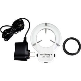 AmScope LED-144S LED Adjustable Compact Microscope Ring Light with Adapter LED-144S