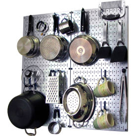 Wall Control Kitchen Pegboard Pack Storage & Organization Kit Galvanized Blue 32