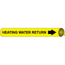 NMC™ Precoiled & Strap-On Pipe Marker Heating Water Return Fits Over 10