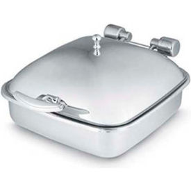 Vollrath® Intrigue Square 6 Quart Induction Chafer 46133 W/ Porcelain Food Pan Solid Top 46133