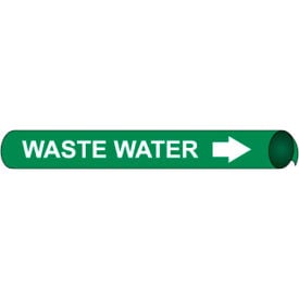 NMC™ Precoiled & Strap-On Pipe Marker Waste Water Fits Over 10