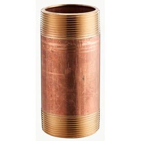 1/2 In. X 6-1/2 In. Lead Free Red Brass Pipe Nipple - 140 PSI - Import - Pkg Qty 25 2108-650