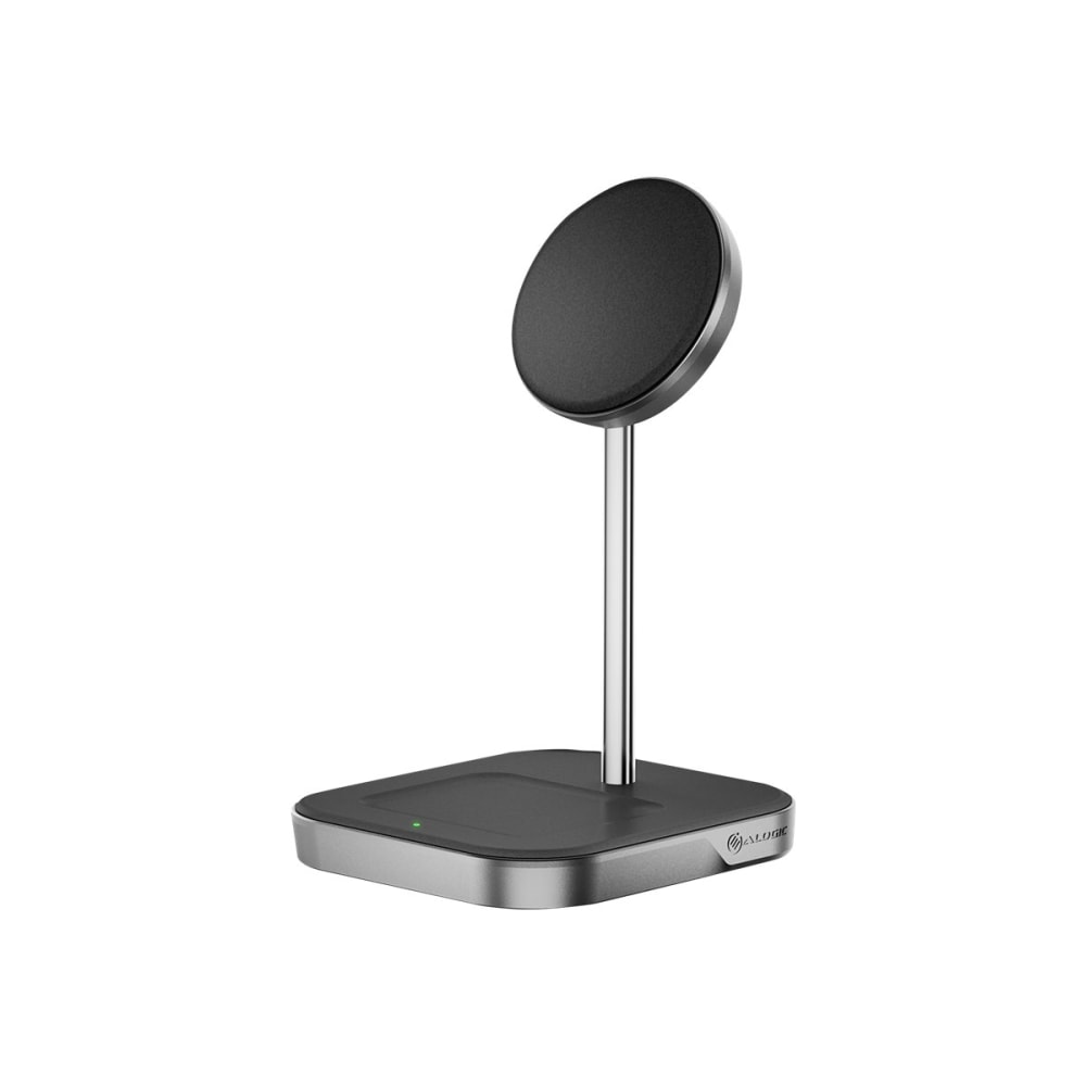 ALOGIC MagSpeed 2-in-1 - Wireless charging stand - 15 Watt - matte black, aluminum - for Apple AirPods; AirPods Pro; iPhone 12, 12 Pro, 13, 13 Pro, 13 Pro Max MPN:MSP21CS15W