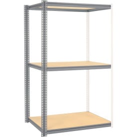 GoVets 3 Shelf Extra Heavy Duty Boltless Shelving Z Beam Add On 48Wx24Dx84H Wood Deck 998GY580