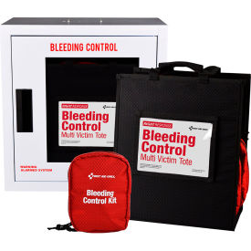 First Aid Only® Bleeding Control Cabinet with Tote Alarm 1-24 Persons 42 Pieces Metal Case 91522