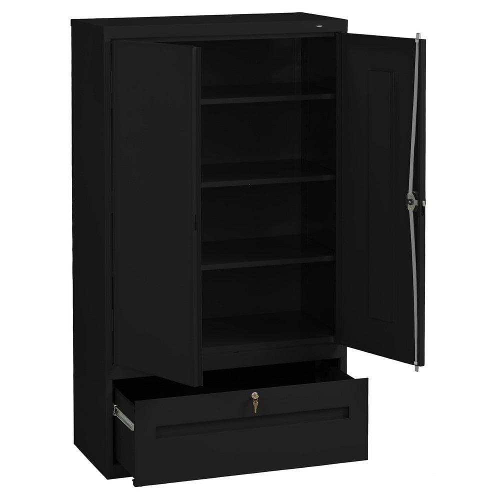 Storage Cabinets, Cabinet Type: Steel Storage Cabinet , Cabinet Material: Steel , Width (Inch): 36in , Depth (Inch): 18 , Cabinet Door Style: Solid  MPN:DWR-6618-BLK