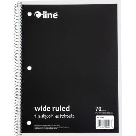 C-Line® 1-Subject Notebook Wide Ruled 70-Page Black 24 Each/Set 22041-CT