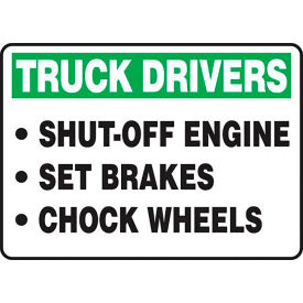 AccuformNMC™ Truck Drivers-Shut Off Engine Sign Adhesive Vinyl 10