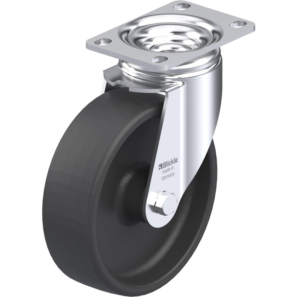 Top Plate Casters, Mount Type: Plate , Number of Wheels: 1.000 , Wheel Diameter (Inch): 4 , Wheel Material: Rubber , Wheel Width (Inch): 1-9/16  MPN:910360