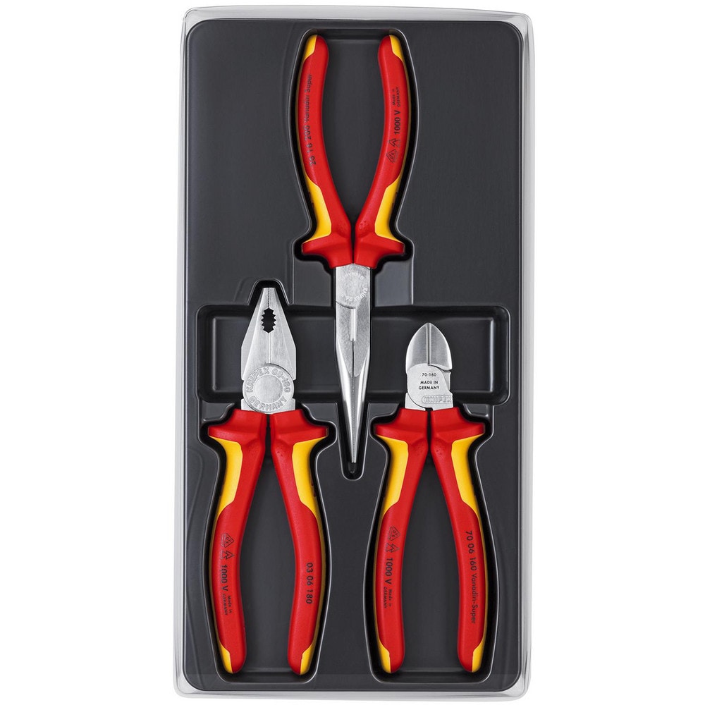 Plier Sets, Plier Type Included: Combination Pliers, Long Nose Pliers, Diagonal Cutters , Container Type: None , Handle Material: Comfort Grip  MPN:00 20 12