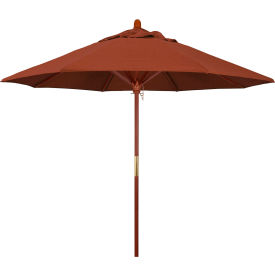 California Umbrella 9' Patio Umbrella - Olefin Terracotta - Hardwood Pole - Grove Series MARE908-F69