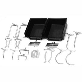 Triton Products 18 Pc Hook & Bin Assortment for DuraBoard 16 Asst Hooks & 2 Bins 918