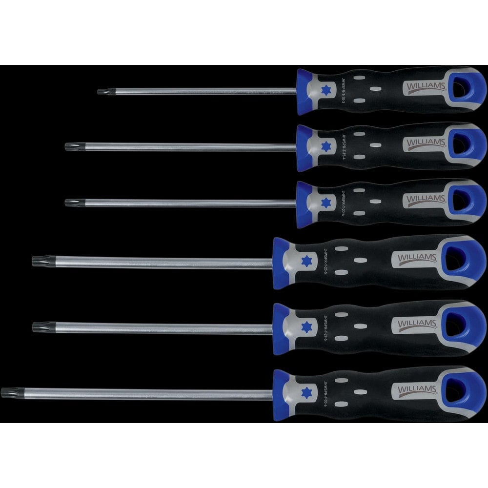 Screwdriver Sets, Screwdriver Types Included: Torx , Container Type: Vinyl Pouch , Tether Style: Not Tether Capable , Finish: Chrome , Number Of Pieces: 6  MPN:JHWSPRS-6T