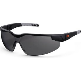 Ergodyne® Dellenger-AF Safety Glasses w/ Adjustable Temples Smoke Lens Matte Black Frame 50063