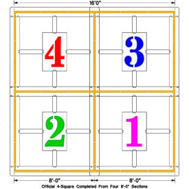 Newstripe 16' Official 4-square stencil 1/8