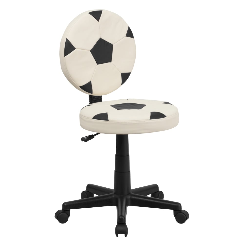 Flash Furniture Vinyl Low-Back Task Chair, Soccer, Black/White MPN:BT-6177-SOC-GG