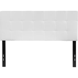 Flash Furniture Bedford Tufted Upholstered Headboard in White Full Size HB1704-F-W-GGHG-