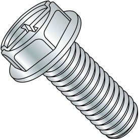 1/4-20X1  Combo (Slot/Phillips) Indent Hexwasher Machine Screw Full Thread Zinc Pkg of 2000 1416MCW