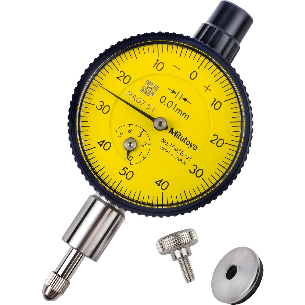 Dial Drop Indicators, Back Type: Flat , Indicator Style: Plunger , Bearing Type: Plain , Minimum Measurement (mm): 0 , Maximum Measurement (mm): 5  MPN:1045AB-01