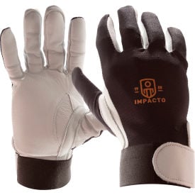 Impacto Pearl Leather Full Finger Anti-Vibration Gloves XL/10 Black/White 40330110050