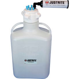 Justrite 12802 VaporTrap™ Carboy With Filter Kit HDPE 10-Liter 6 Ports 12802