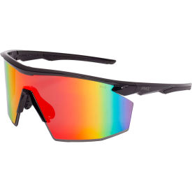 Pyramex® PMXSPEC Half Frame Safety Glasses Spectrum Mirror Anti Fog Lens Shiny Black Frame - Pkg Qty 12 SB11295ST