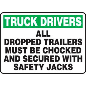 AccuformNMC Truck Drivers All Dropped Trailers Must Be Chocked & Secured Sign Plastic 10