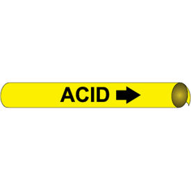 NMC™ Precoiled & Strap-On Pipe Marker Acid Fits Over 10