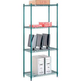 Nexel® 4 Shelf Poly-Green® Wire Shelving Unit Starter 30