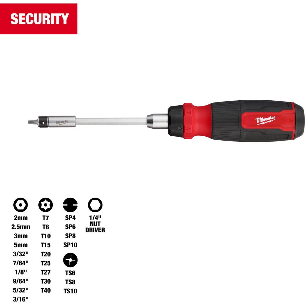 Bit Screwdrivers, Type: Multi-Bit Screwdriver , Tip Type: Torx, Spanner, Nut Driver, Hex , Torx Size: T7, T8, TP10, TP15, TP20, TP25, TP27, TP30, TP40  MPN:48-22-2912