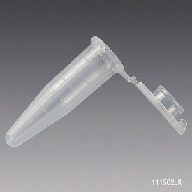 Microcentrifuge Tube 1.5mL Polypropylene Locking Snap Cap MG Lot Certified 500/Pack 111562LK