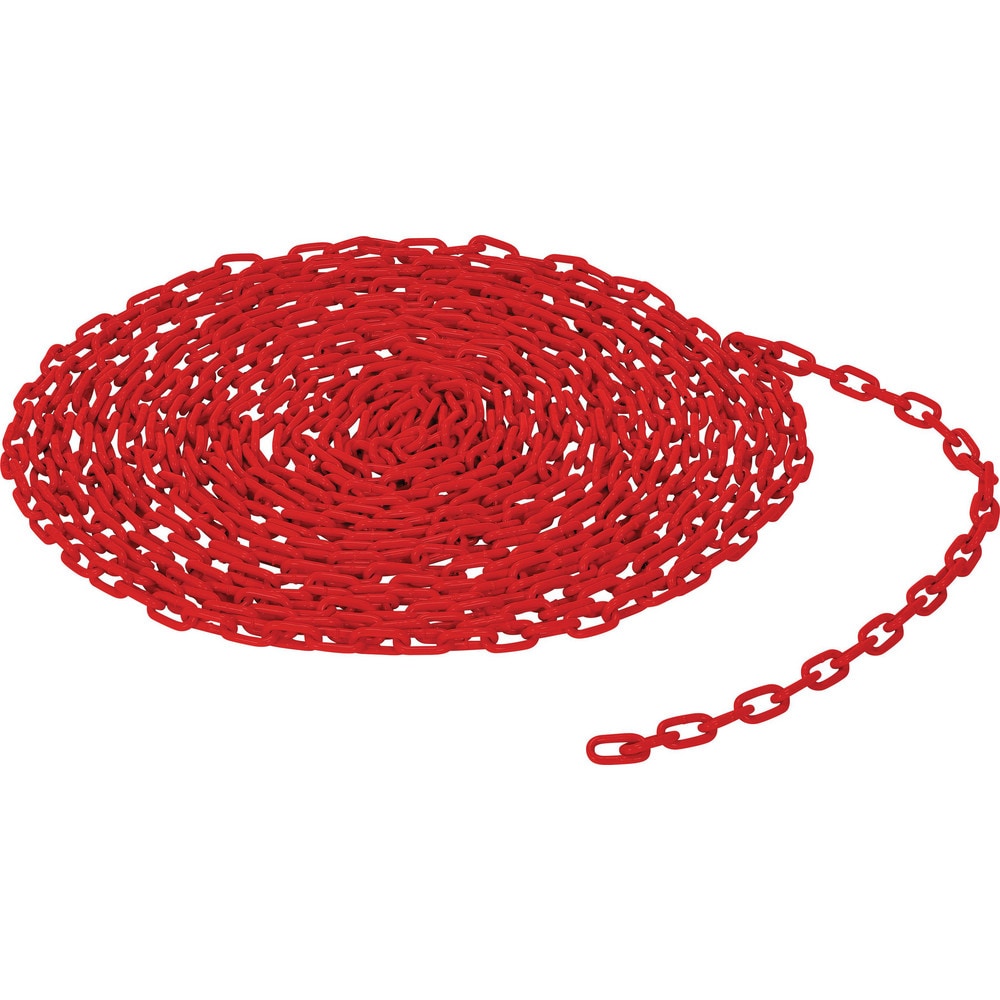 Barrier Rope & Chain, Type: Safety Chain , Snap End Material: None , Hook Fitting Material: None , Color: Red , Link Type: Straight Link  MPN:CHAIN-316-25-RD