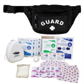 Kemp USA Hip Pack w/ Guard Logo & First Aid Supply Pack Black 49 Pieces 10-103-BLK-S1