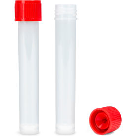 Globe Scientific Self-Standing Transport Tubes 16x101mm Red Screwcap 200 Tube/Bag 1.000/Case 6102S-R