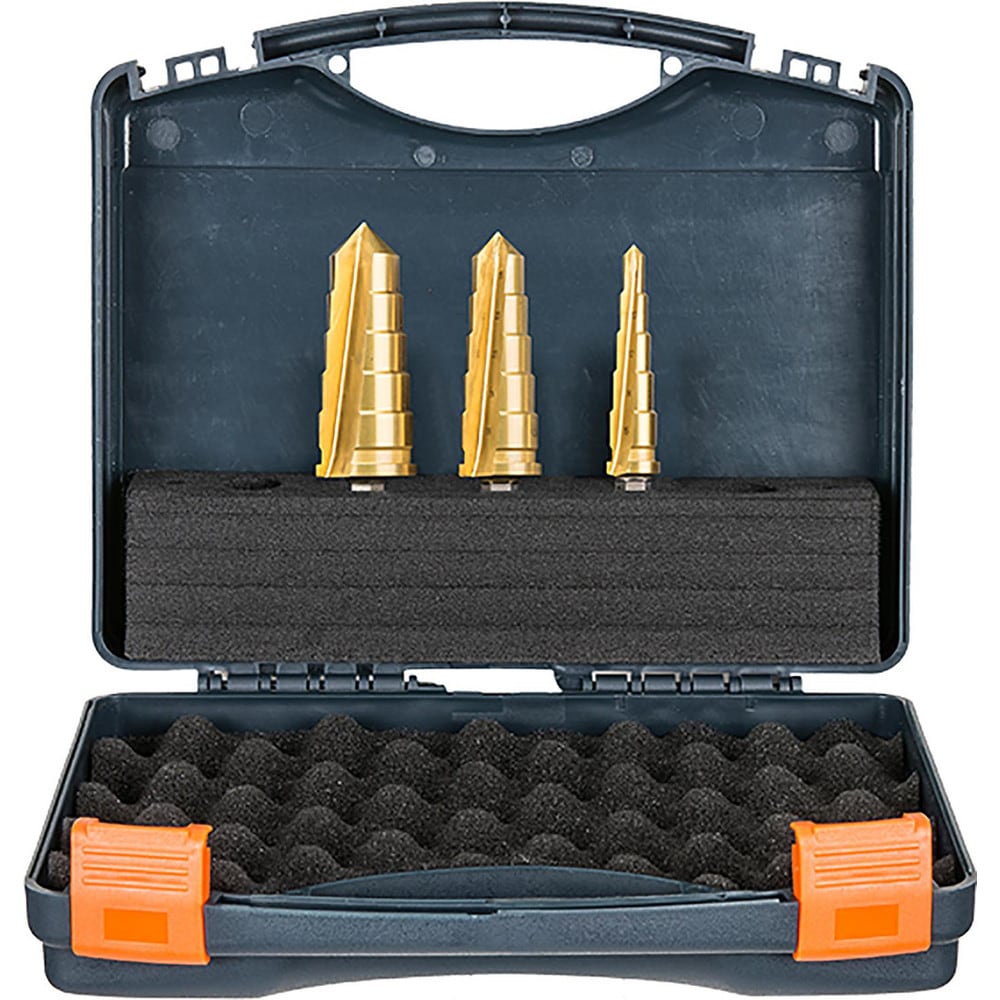 Drill Bit Sets, Drill Bit Set Type: Step Drill Bit Set , Number of Pieces: 3.000 , Tool Material: High Speed Steel , Shank Type: Hex, Hex Shank  MPN:506010-SET1